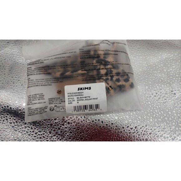 Skims Medium Sienna Jaguar Print Fits Everybody Micro Bandeau BA-BAN-8677W NWT - Picture 6 of 8